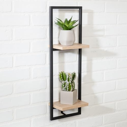 Honey Can Do Double Floating Wall Shelf SHF-08572 Natural