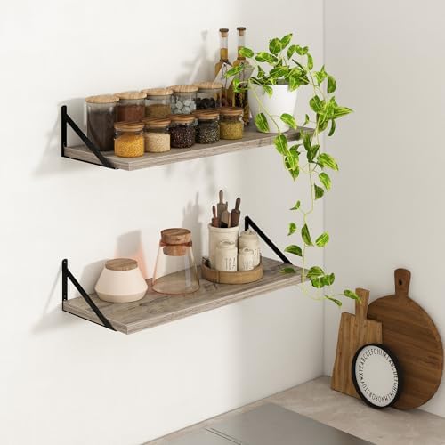 Axeman 12 Inch Deep Grey Floating Shelves 30 Inches Long