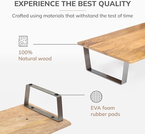 Anji Mountain Monitor Stand for Desk - Desktop Organizer & Laptop Riser, Ergonomic Monitor Riser, Space-Saving, Durable,