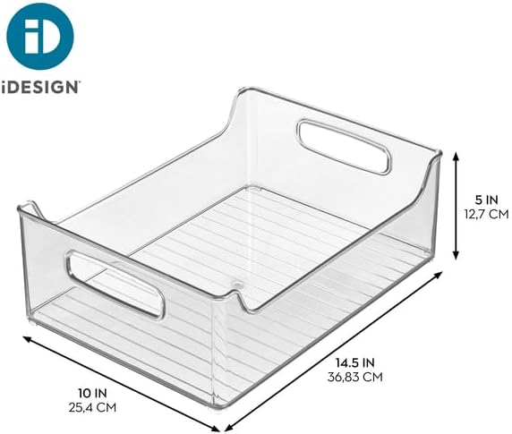 iDesign Stackable Storage Bin with Handles, Clear