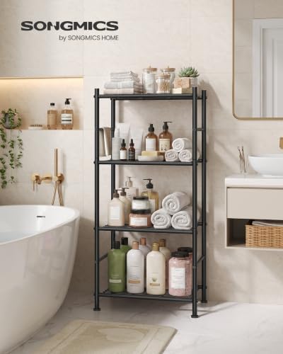 SONGMICS 4-Tier Shelving Unit, Steel Storage Rack, Easy Assembly