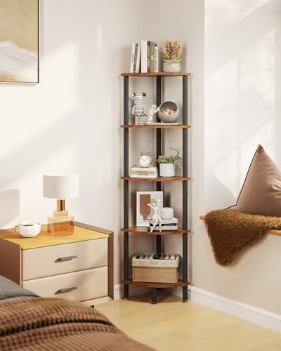 IBUYKE 5 Tier Corner Shelf Stand,Industrial Corner Display Rack WBC010H