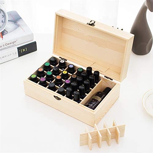 36 Slots Wooden Essential Oil Organizer - Holds 5 10 15 ml Aromatherapy Bottles - Ideal Travel Storage Case Display Pres
