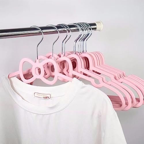 Velvet Hangers 20 Pack, 16" Non Slip Adult Hangers, 360 Degree Swivel-Hook, Ultra Slim Clothes Felt Hanger Space Saving, Durable & Cute for Coats, Jacket, Shirts, Dress (Plastics, Bow)