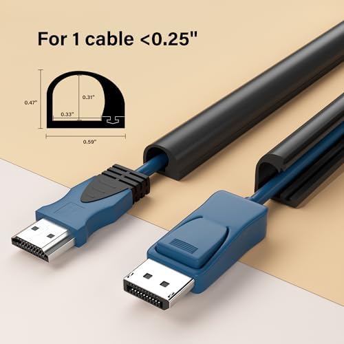 Cord Hider for Wall Mounted TV, 78" One Cable Cover with Side Open, Flexible Silicone Wire Raceway Management,Self-Adhes