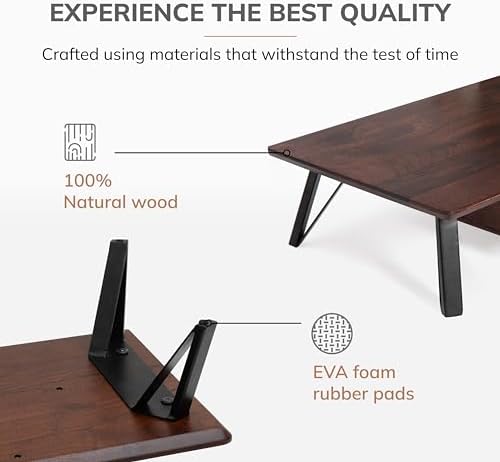 Anji Mountain Monitor Stand for Desk - Desktop Organizer & Laptop Riser, Ergonomic Monitor Riser, Space-Saving, Durable,