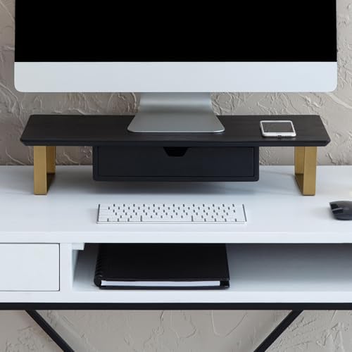 Anji Mountain Monitor Stand for Desk - Desktop Organizer & Laptop Riser, Ergonomic Monitor Riser, Space-Saving, Durable,