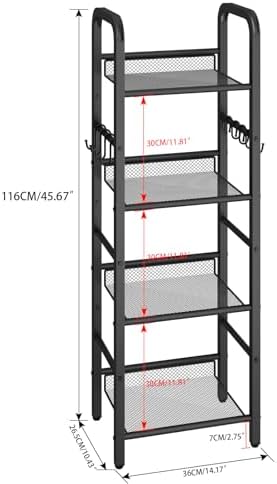 YMYNY 4 Tier Bookshelf, Freestanding Bookcase for Living Room, Bedroom, Home Office, Multi-Functional Storage Rack Organ