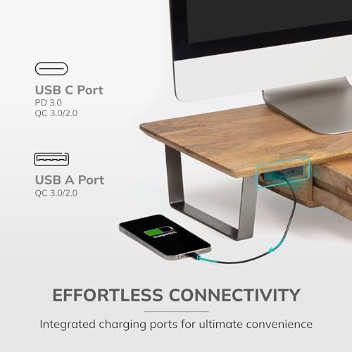 Anji Mountain Monitor Stand for Desk - Desktop Organizer & Laptop Riser, Ergonomic Monitor Riser, Space-Saving, Durable,