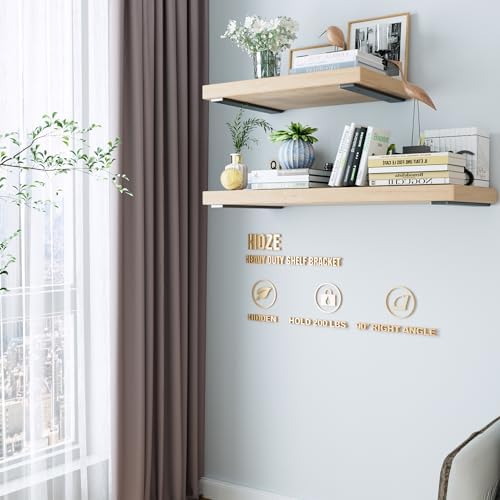 Ultra-Strong 12-Inch Steel Shelf Brackets (Pack of 4) - Easy Mount, Heavy Duty, Black Matte Finish,Shelf Bracket Multi-S