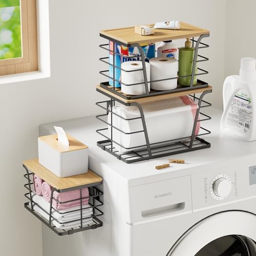 TIDIIABODE 3 Pack Stackable Pantry Organizer, Trash Bag Dispenser Under Sink, Kitchen Organization and Storage, Kitchen 