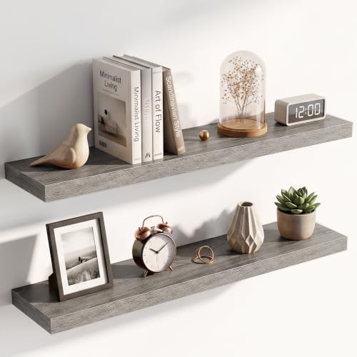 36 Inch Floating Shelves for Wall 2 Pack, Wood Wall Bathroom Shelves