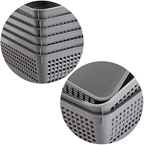Aebeky A4 Size Plastic Paper Storage Trays,Desktop File Organizer Baskets,6-Packs (Grey)