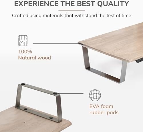 Anji Mountain Monitor Stand for Desk - Desktop Organizer & Laptop Riser, Ergonomic Monitor Riser, Space-Saving, Durable,