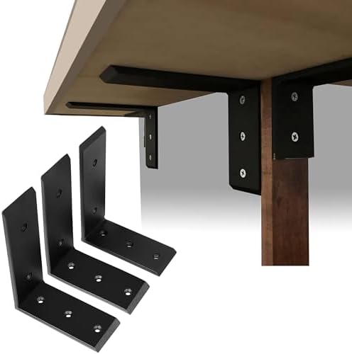 ECOTRIC 3Pcs Countertop Support Brackets 8"x6"x2.5" L Shape Shelf Bracket
