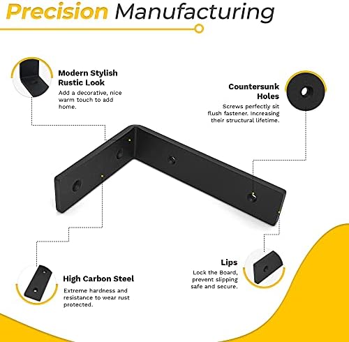 1/4" Thk Heavy Duty Shelf Brackets, 10.25" X 6.25", 4 Pack - Max. 110lb