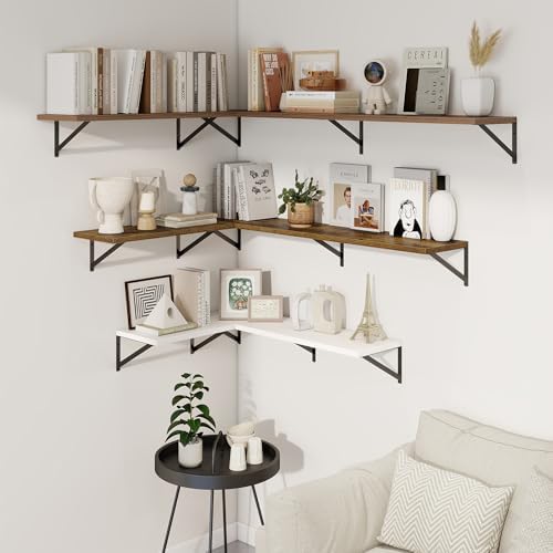 Axeman Deep Floating Shelves, 55'' x 10'' White Wall Shelves Set of 2