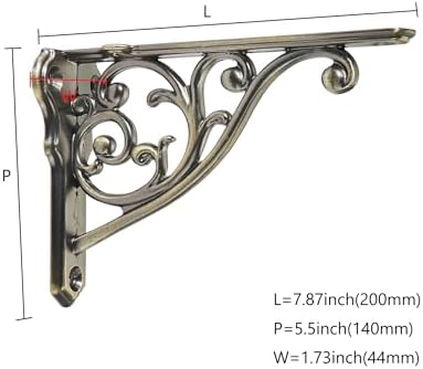 Ornate Decorative Shelf Brackets 8 inch Small Wall Mounted Shelving Bracket 4 Pack Antique Bronze Vintage Shelf Bracket 
