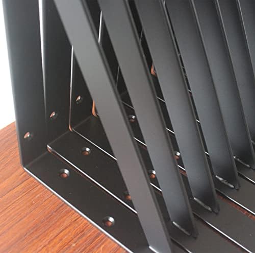 40 Pack L10 x H 8" Black Heavy Duty Shelf Brackets with Screws Metal Shelf Brackets Shelf Support Angle Brackets for She