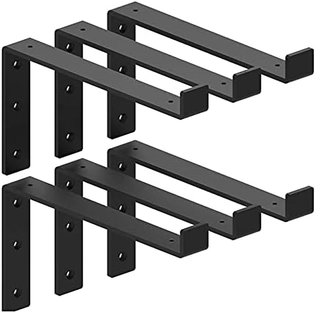 Shelf Brackets12 Inch Lip Brackets for Shelves, Industrial Forged Steel Floating Shelf Bracket, Handcrafted Forged Heavy