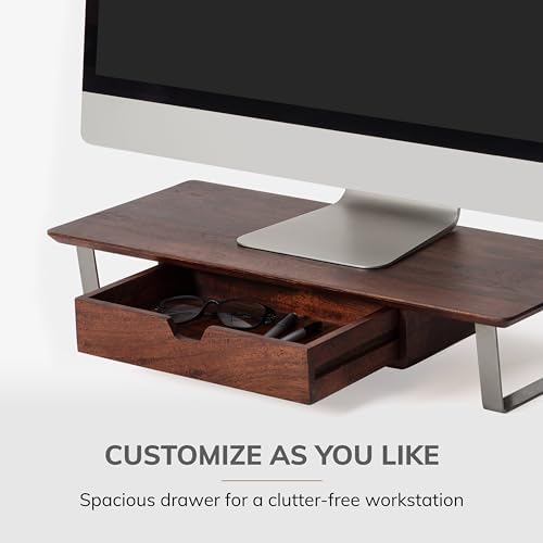 Anji Mountain Monitor Stand for Desk - Desktop Organizer & Laptop Riser, Ergonomic Monitor Riser, Space-Saving, Durable,