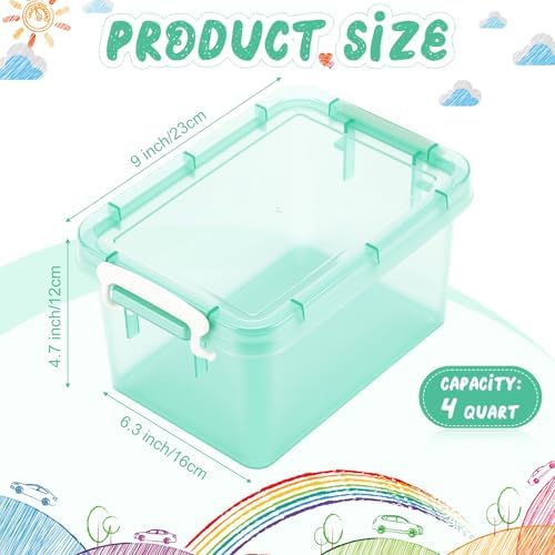 Wenqik 12 Pack Colorful Plastic Storage Bins with Lids, Pastel