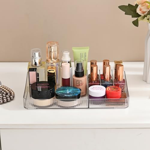 ZHIAI stackable storage drawers, acrylic storage rack, cosmetics and beauty products organizer, suitable for makeup room