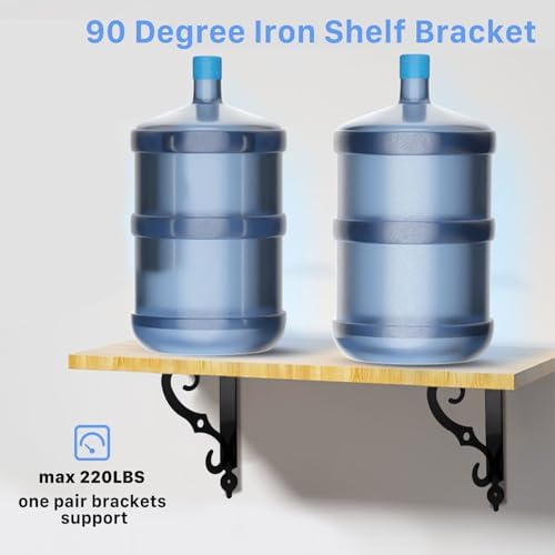 10 Pack Shelf Brackets, 5.4 Inch L Shape Shelf Bracket, Black