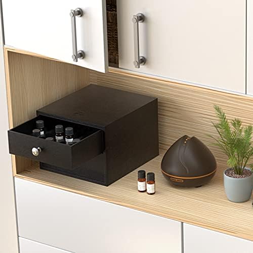 J JACKCUBE DESIGN Essential Oil Organizer Storage Box Case, Holds 96 Bottles 5-15ml Essential Oils, Roller Bottles- Leat