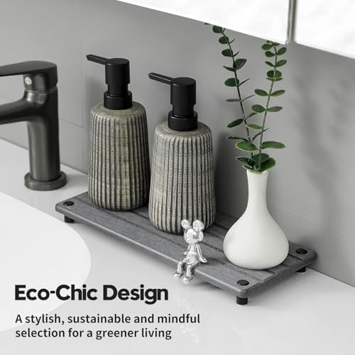 Razborci Instant Dry Sink Caddy Kitchen Sink Organizer, Quick Drying Stone Tray Diatomite Sponge Holder Soap Dish, Bathr