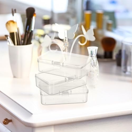 Jetec 18 Pieces Small Clear Plastic Storage Box, 3.3 x 2.1 x 1 Inch