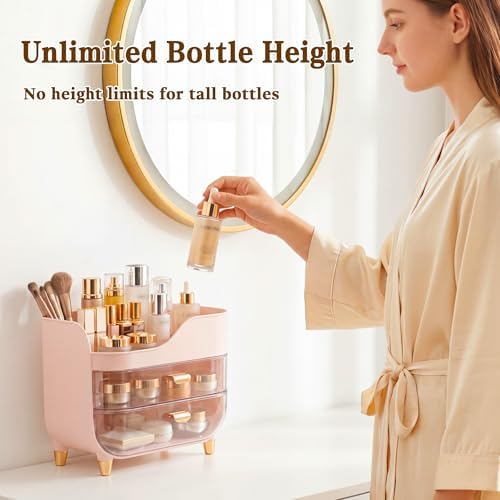 Makeup Organizer for Vanity with Large Smooth Drawers Extra Large Skincare Organizer for Bathroom Countertop and Dresser