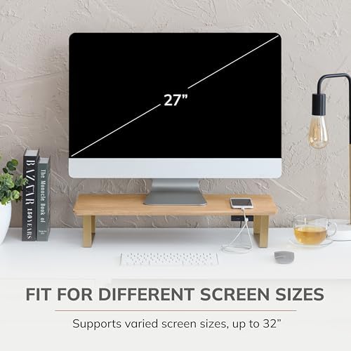 Anji Mountain Monitor Stand for Desk - Desktop Organizer & Laptop Riser, Ergonomic Monitor Riser, Space-Saving, Durable,
