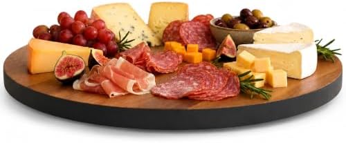 Woodard & Charles Round Acacia Wood Lazy Susan Turntable, 13.75" x 1.75"