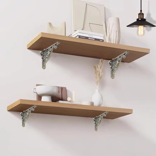 Ornate Decorative Shelf Brackets 10 inch Small Wall Mounted Shelving Bracket 2 Pack Antique Bronze Vintage Shelf Bracket