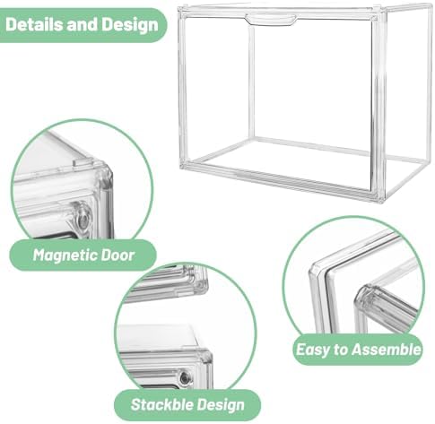 2 Pack Acrylic Display Case, Stackable Clear Book Storage