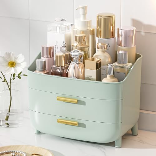 Vtopmart 3-Tier Skincare Makeup Organizer with Drawers, Green