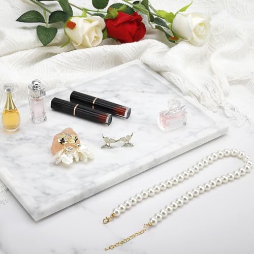 Marble Bathroom Tray,Pure Natural Vanity Tray,