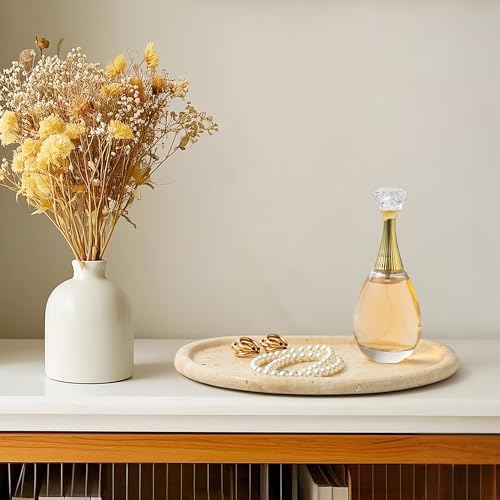 Natural Travertine Tray,Marble Ring Dish for Bathroom,Special-Shaped Jewelry Tray,Dressing Table, Bedside Table,Home Dec