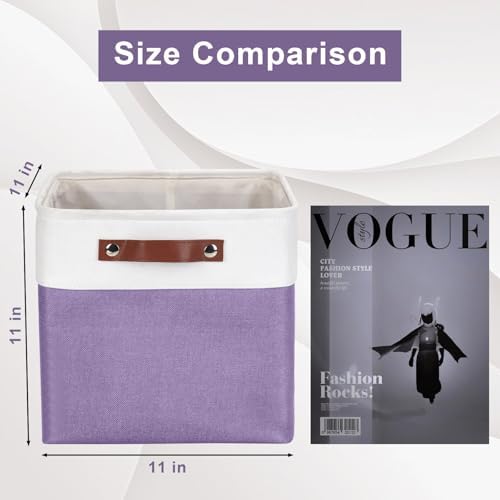 Bagnizer Collapsible Fabric Storage Cubes 11x11 Cube Storage Bins, 4 Pack Closet Baskets Box with Handles for Organizing