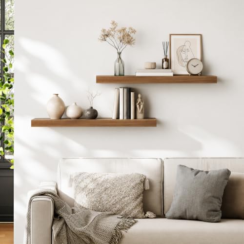 HOOBRO 31.5" Floating Shelves for Wall, Set of 2 Wall Mounted Shelf