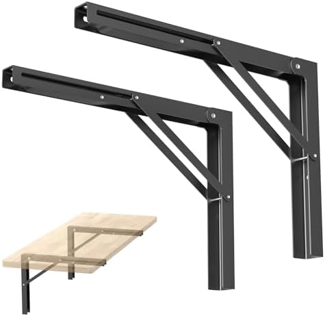 WALMANN 16 in Folding Wall Shelf Brackets, Wall Mount Collapsible Brackets