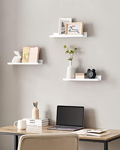 SONGMICS Floating Wall Shelves, Set of 3, 15-Inch Wide