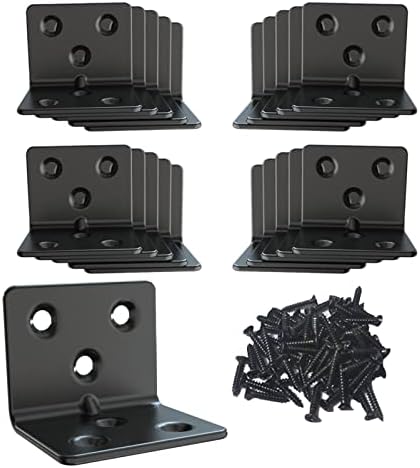 Black Stainless Steel Shelf Bracket,Joint Right Angle Bracket,L Shape Heavy Duty Metal Corner Brace Shelf Supporter for 