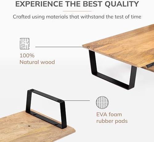 Anji Mountain Monitor Stand for Desk - Desktop Organizer & Laptop Riser, Ergonomic Monitor Riser, Space-Saving, Durable,