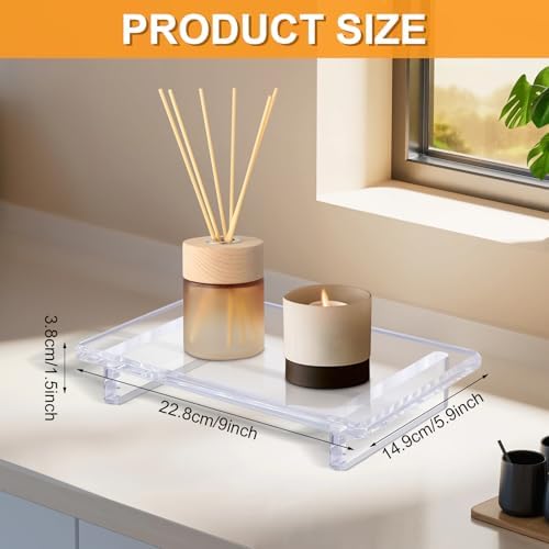 Chivalral Acrylic Soap Dish Large 9x5.9x1.5 Inch Countertop Organizer,1Pack