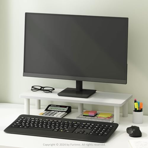 Furinno TURN-N-TUBE Monitor Stand Riser, 23.6" Wide Rectangle Monitor Riser, Laptop Stand for Desk, Office Desktop Acces