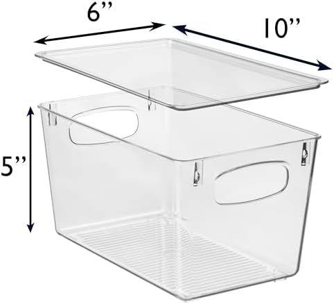 ClearSpace Pantry Storage Bins with Lids for Kitchen & Fridge, 2 Pack