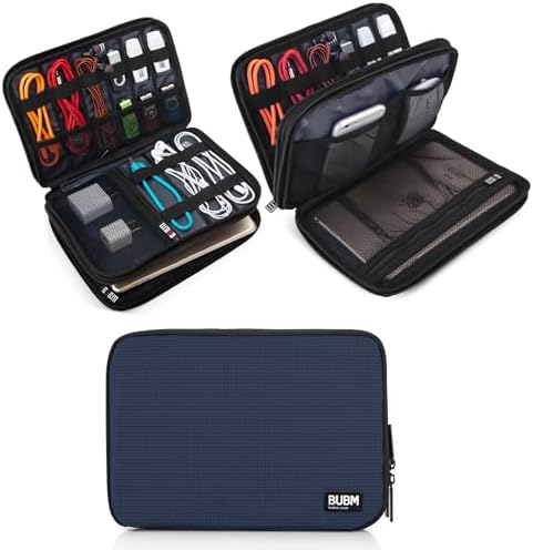 BUBM Double Layer Electronic Accessories Organizer, Travel Gear Bag for Cables, USB Flash Drive, Plug and More, Perfect 