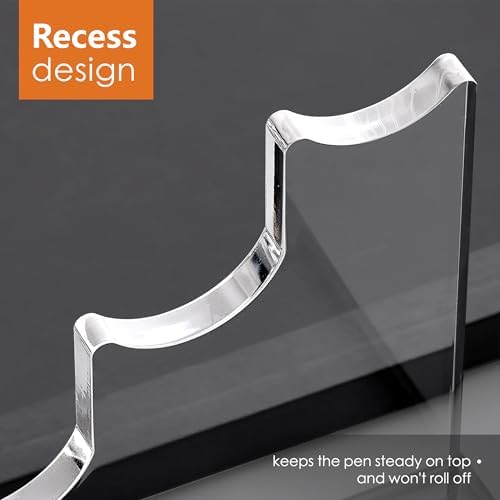 SANRUI 3 Tier Acrylic Pen Holder Display Stand, Clear Desk Pencil Rack